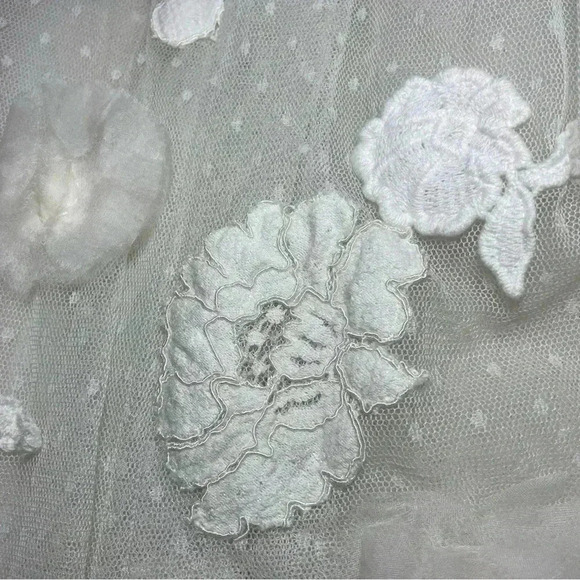 LoveShackFancy Rowena Tulle Midi Skirt 4 S Embroidered Floral Appliqué Bridal - Picture 7 of 14